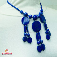Load image into Gallery viewer, Boho Lapis Lazuli Three Pendant Necklace
