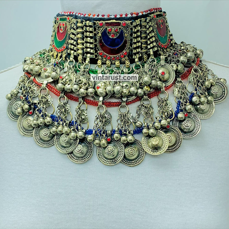Boho Multicolor Stone Layered Choker Necklace