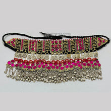 Load image into Gallery viewer, Boho Pink Glass Stone Choker Necklace With Bells
