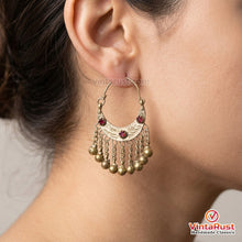 Load image into Gallery viewer, Boho Tribal Hoop Earrings with Dangling Bells
