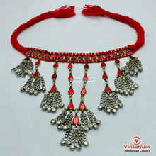 Load image into Gallery viewer, Boho Tribal Red Glass Stones Choker Necklace
