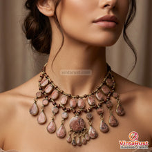 Load image into Gallery viewer, Brown Tribal Beaded Chain Choker Necklace
