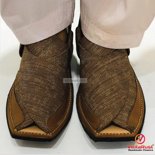 Brown Peshawari Chappal Leather Sandals for Men