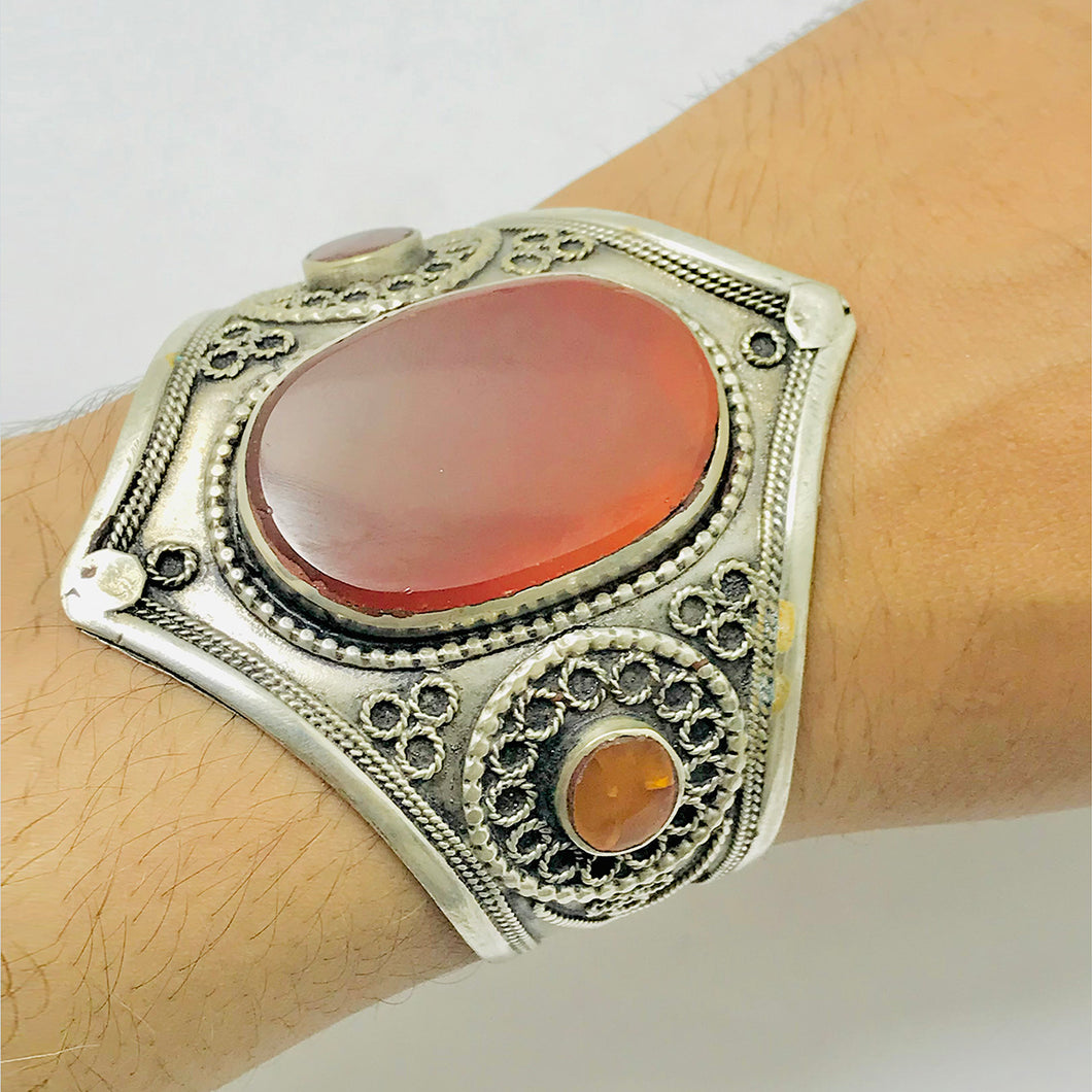 Carnelian Stone Lightweight Handcuff Bracelet