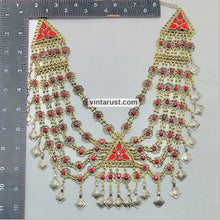 Load image into Gallery viewer, Charming Vintage Red Glass Stones Bib Necklace
