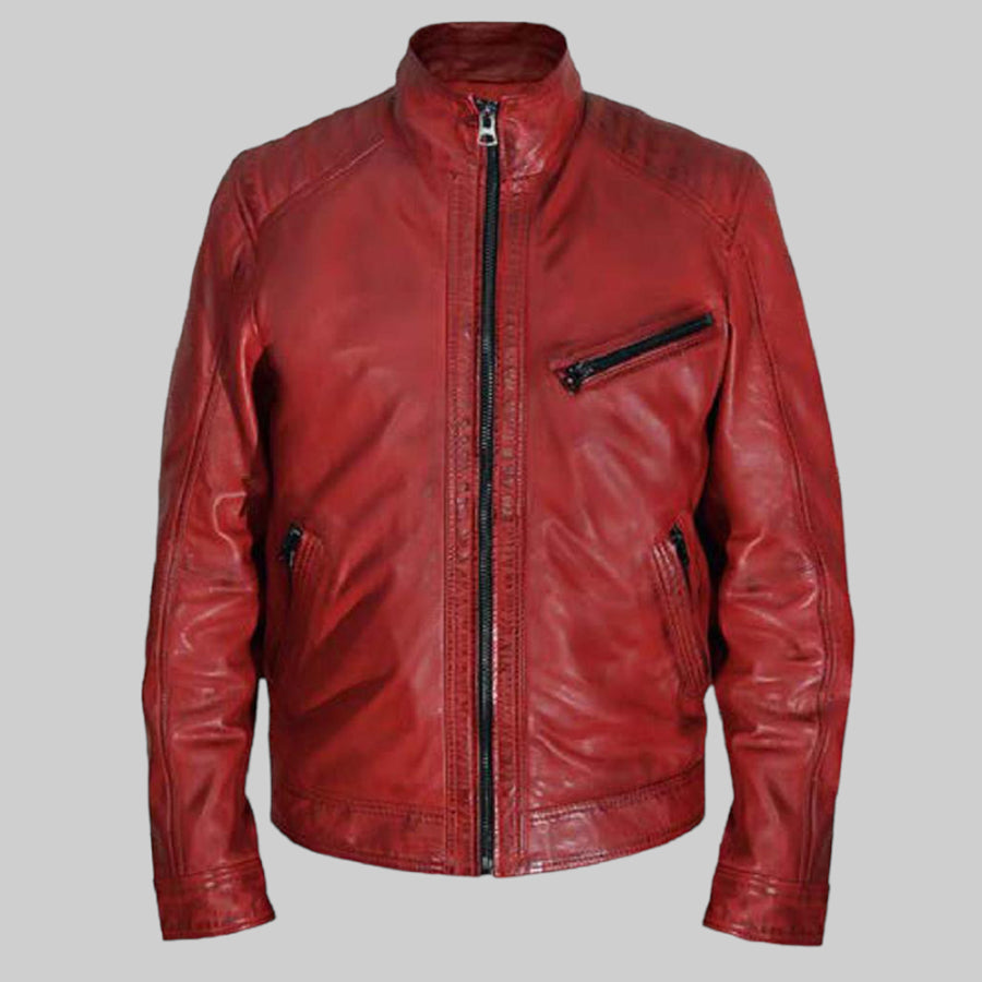 Classic Red Sheep Olpay Men's Leather Jacket