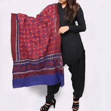 Load image into Gallery viewer, Cotton Herbal Dyed Block Printed Ajrak Shawl For Her

