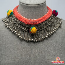 Load image into Gallery viewer, Vintage Dangling Bells Red Choker Necklace
