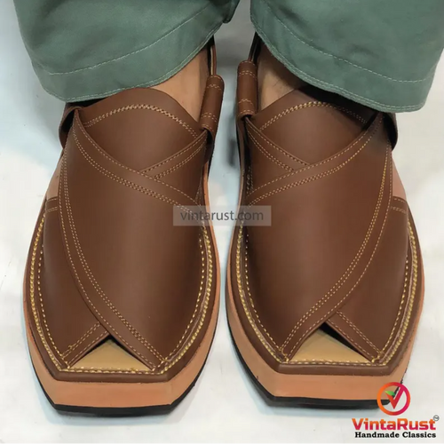 Dark Brown Durable Peshawari Chappal For Men