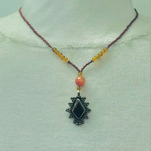 Load image into Gallery viewer, Ethnic Beaded Chain Pendant Necklace
