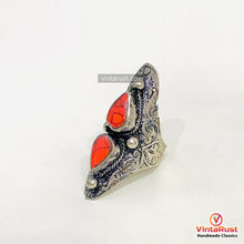 Load image into Gallery viewer, Ethnic Handmade Dual Red Stone Ring
