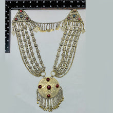 Load image into Gallery viewer, Ethnic Silver Kuchi Multilayer Necklace With Big Pendant
