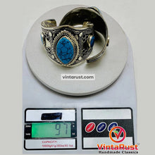 Load image into Gallery viewer, Ethnic Turquoise Stone Adjustable Handcuff Bracelet
