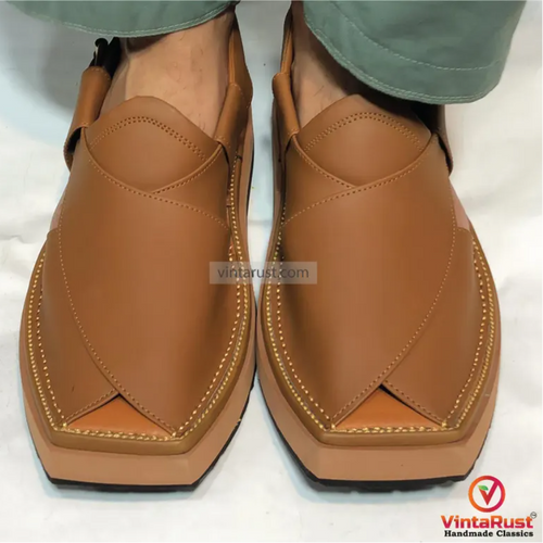 Gents Leather Handcrafted Peshawari Chappal