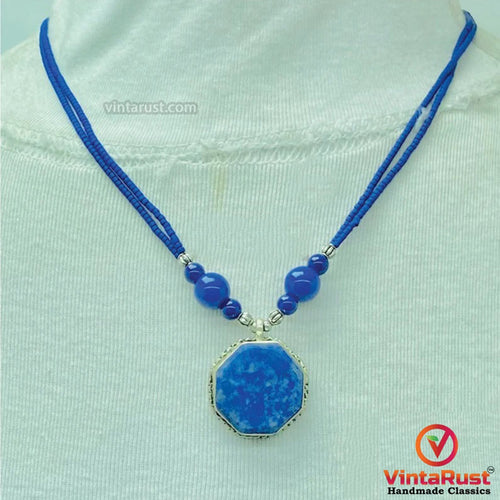 Genuine Royal Blue Lapis Lazuli Stones Necklace