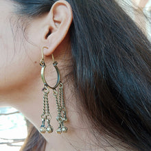 Load image into Gallery viewer, Golden Rustic Vintage Handmade Dangling Earrings
