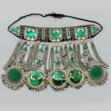 Load image into Gallery viewer, Green Kuchi Tribal Big Choker Necklace
