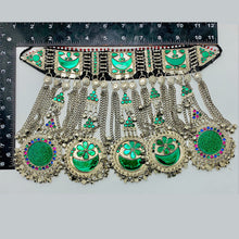 Load image into Gallery viewer, Green Kuchi Tribal Big Choker Necklace
