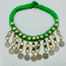 Load image into Gallery viewer, Green Vintage Coins Choker Necklace
