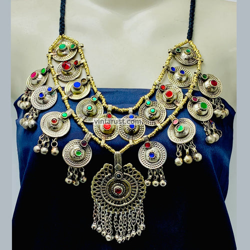 Gypsy Ethnic Necklace Made With Vintage Pieces