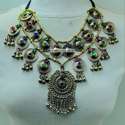 Gypsy Ethnic Necklace Made With Vintage Pieces