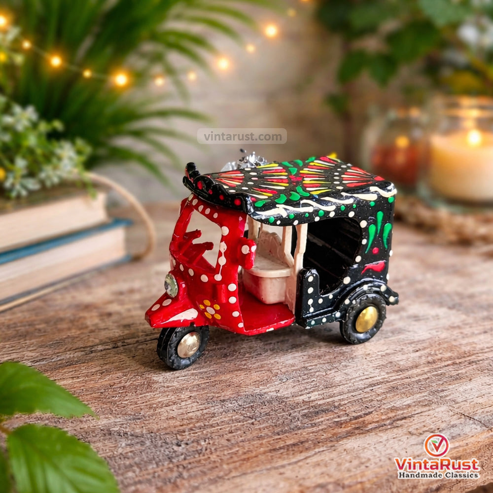 Hand-Painted Miniature Auto Rickshaw Home Decor – Vintarust