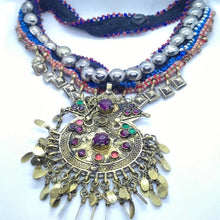 Load image into Gallery viewer, Hancrafted Kuchi Necklace With Multicolor Glass Stones
