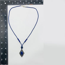 Load image into Gallery viewer, Handcrafted Lapis Lazuli Diamond Pendant Necklace
