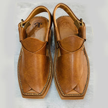 Load image into Gallery viewer, Handcrafted Shine Brown Peshawari Chappal
