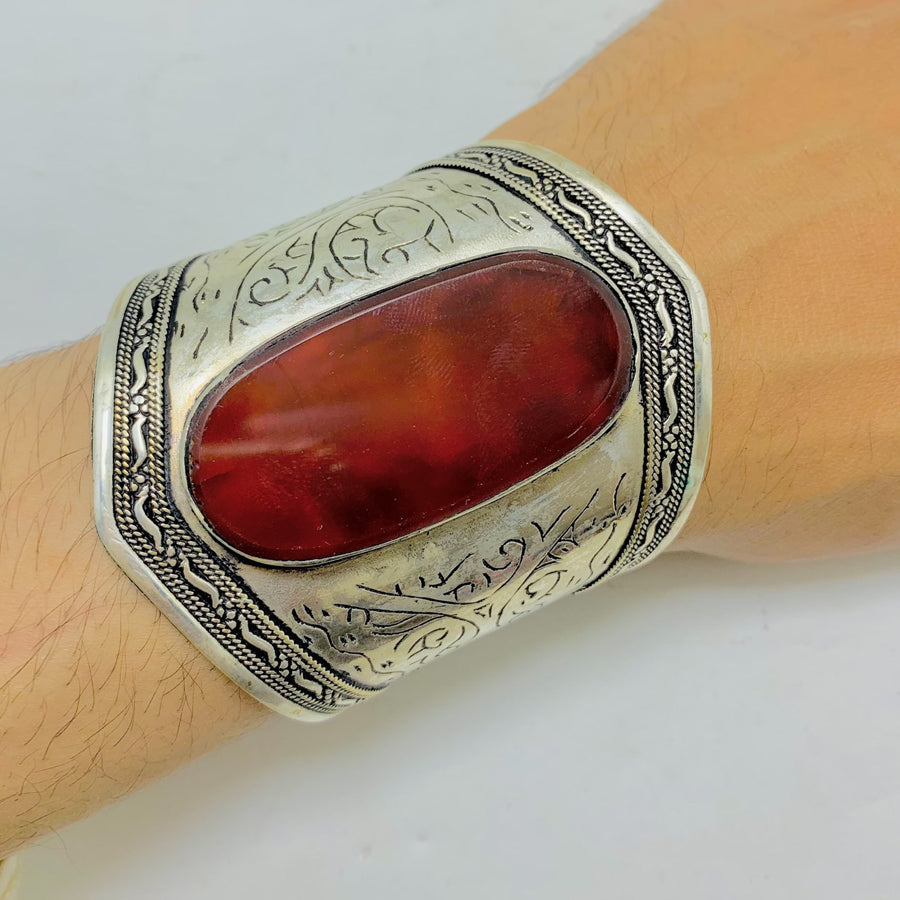 Handmade Adjustable Bracelet With Carnelian Stone