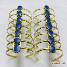 Load image into Gallery viewer, Handmade Afghan Lapis Tribal Cuff Bracelet
