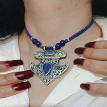 Load image into Gallery viewer, Handmade Tribal Chain Lapis Lazuli Necklace

