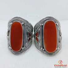 Load image into Gallery viewer, Handmade Big Stone Tribal Cuff Bracelet
