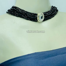 Load image into Gallery viewer, Handmade Black Beaded Multilayered Choker Necklace
