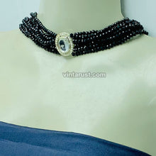 Load image into Gallery viewer, Handmade Black Beaded Multilayered Choker Necklace
