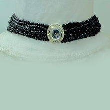 Load image into Gallery viewer, Handmade Black Beaded Multilayered Choker Necklace
