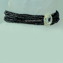 Load image into Gallery viewer, Handmade Black Beaded Multilayered Choker Necklace
