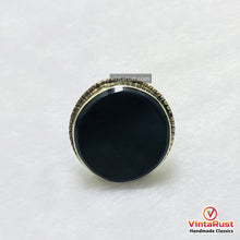 Load image into Gallery viewer, Handmade Black Onyx Silver Adjustable Unisex Ring

