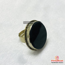 Load image into Gallery viewer, Handmade Black Onyx Silver Adjustable Unisex Ring
