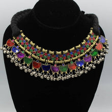 Load image into Gallery viewer, Handmade Black Turkmen Choker Necklace With Bells
