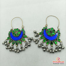 Load image into Gallery viewer, Blue and Green Glass Stone Earrings

