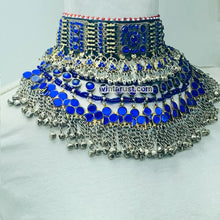 Load image into Gallery viewer, Handmade Blue Kuchi Ethnic Choker Necklace
