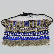 Load image into Gallery viewer, Handmade Blue Kuchi Ethnic Choker Necklace
