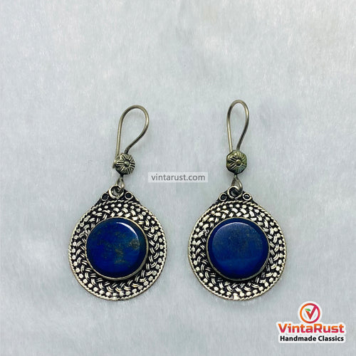 Handmade Blue Lapis Lazuli Drop Earrings