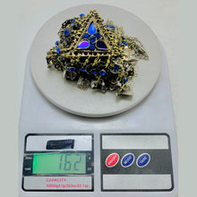 Load image into Gallery viewer, Handmade Blue Vintage Unique Bib Necklace
