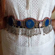 Load image into Gallery viewer, Handmade Bohemian Lapis Stone Belly Dance Belt
