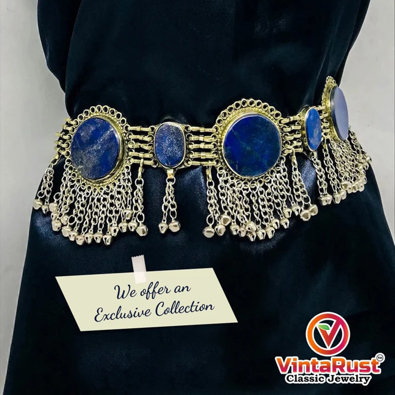 Handmade Bohemian Lapis Stone Belly Dance Belt – Vintarust display picture 1
