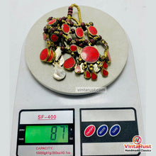 Load image into Gallery viewer, Handmade Bohemian Red Stone Bib Necklace
