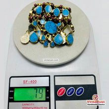 Load image into Gallery viewer, Handmade Bohemian Turquoise Wood Beaded Bib Necklace
