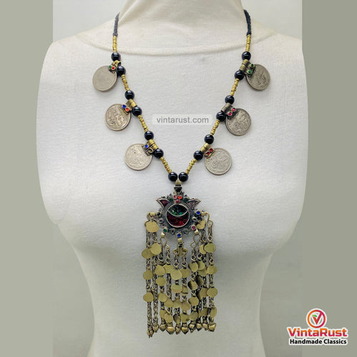 Handmade Boho Coin Statement Necklace